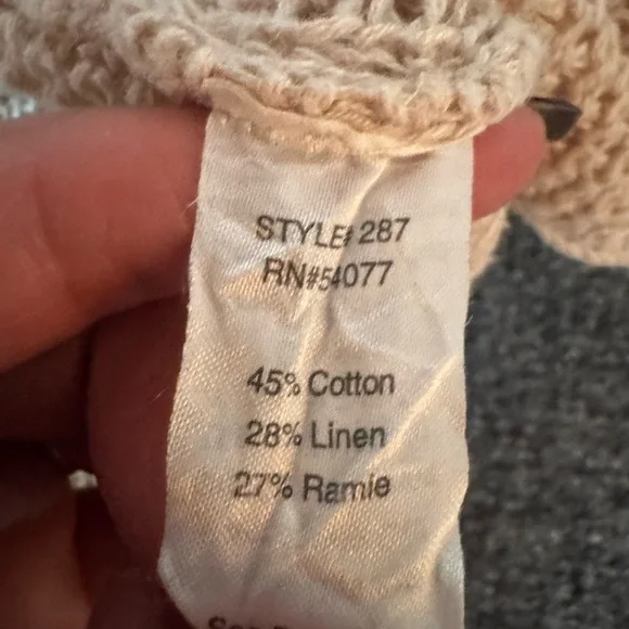 Women CAbi Teachers Pet Lightweight Linen Open Front Draped Knit Cardigan Size L - Picture 15 of 16